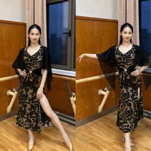 LOYAL拉丁舞服【雅】成人练功服豹纹印花性感连衣裙国标专业表演