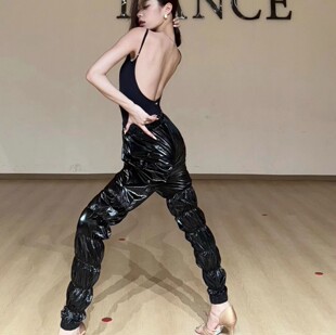 秋冬练功表演专业束脚舞蹈裤 2025新款 女成人漆皮裤 JTCAT拉丁舞裤