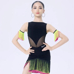 无袖 训练女童练功服夏季 女成人流苏套装 WAVE未午拉丁舞服2025新款
