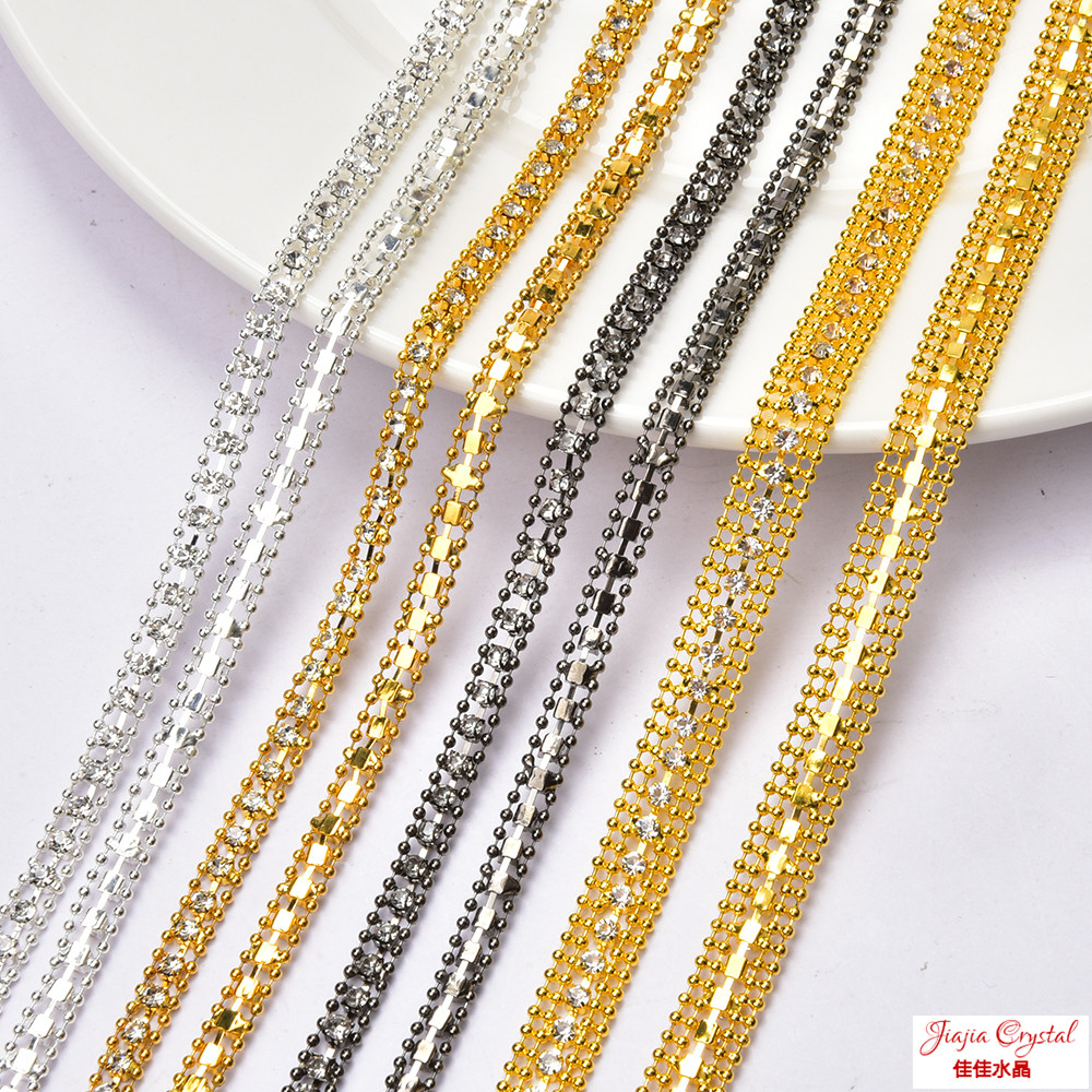 5-8mm三排/五排手缝玻珠爪链diy