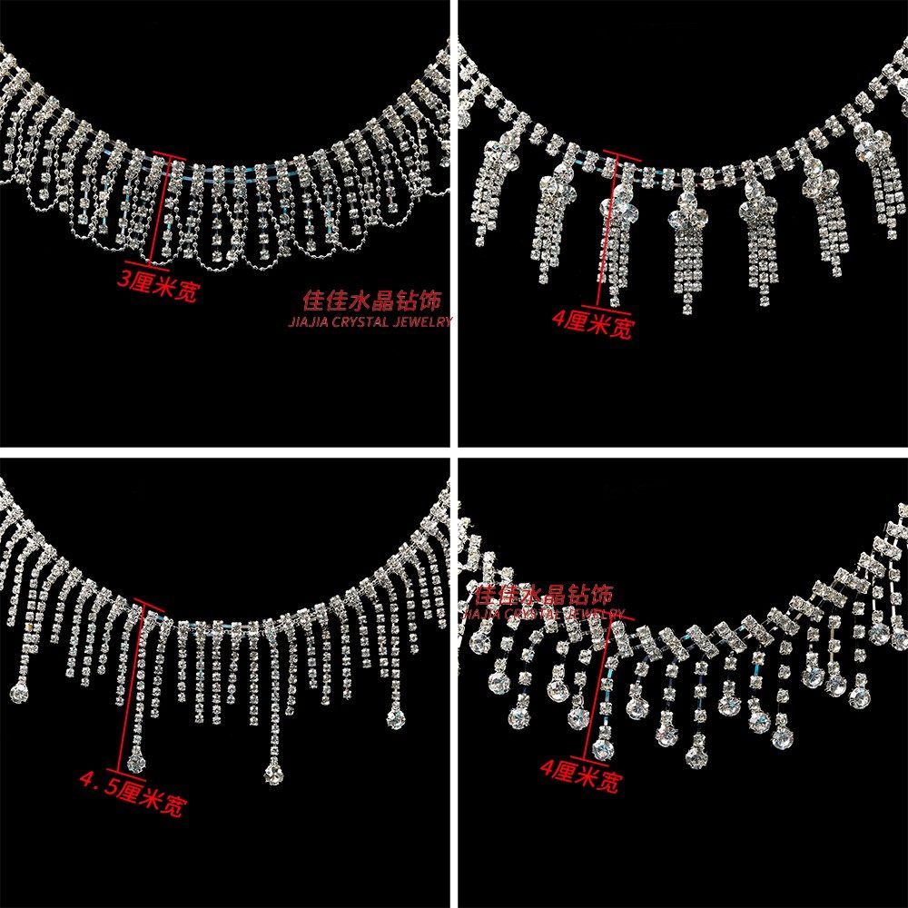 新款 银色水钻吊坠流苏链 铜底材质diy服装礼服鞋饰鞋帽服装辅料,饰品/流行首饰/时尚饰品新,链条,淘宝优惠券,粉丝福利购,淘宝优惠卷