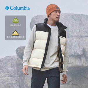 Columbia拒水羽绒金点马甲男背心