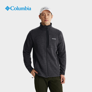 Columbia哥伦比亚抓绒衣男24秋冬新款户外简约休闲保暖开衫AE9845