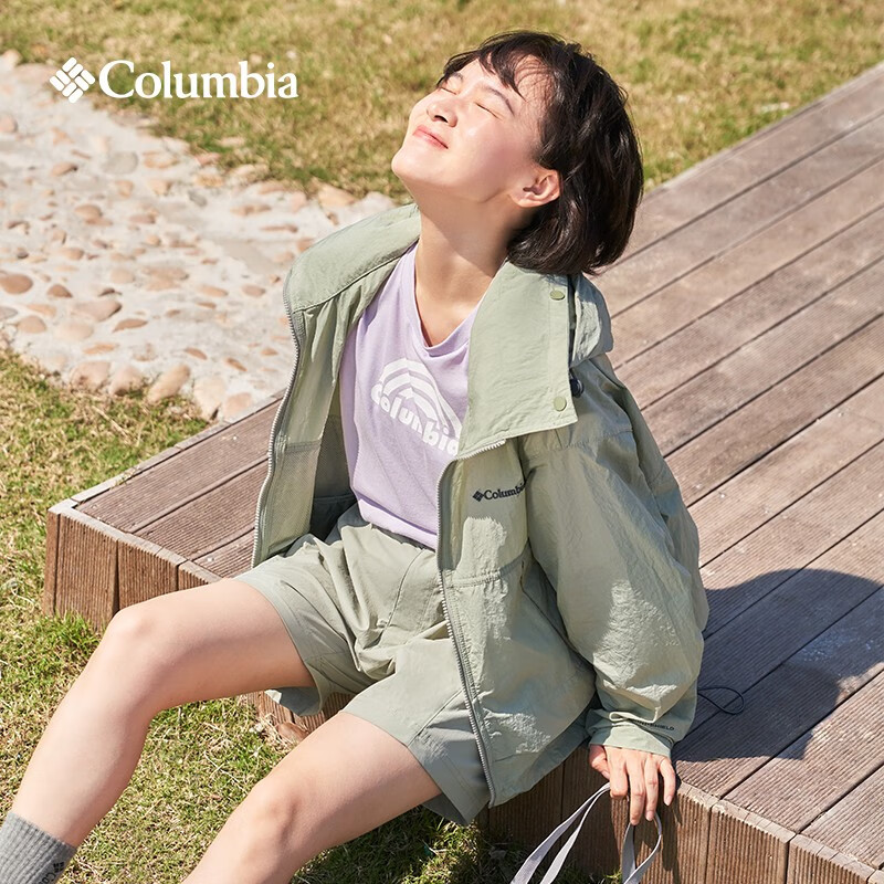 Columbia哥伦比亚防晒衣女户外休闲连帽轻薄透气皮肤衣外套WR814