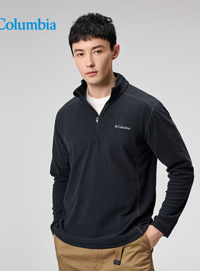 Columbia哥伦比亚抓绒衣男秋冬户外休闲防风保暖半拉链外套AE6558