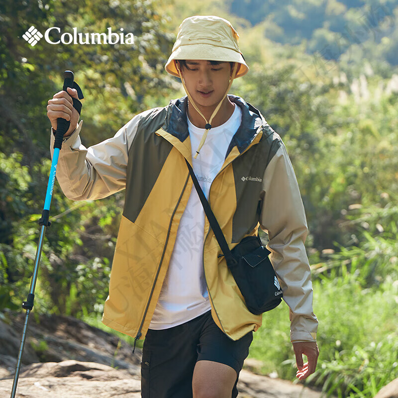 Columbia哥伦比亚冲锋衣男春夏季户外防风防水连帽夹克外套RE0088