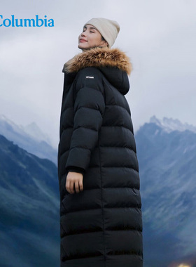 哥伦比亚户外女25新款中长款拒水加厚650蓬鸭绒羽绒服WR4869