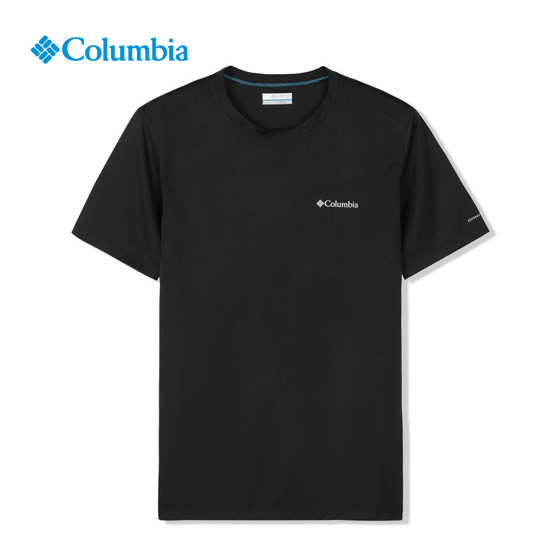 Columbia哥伦比亚短袖男款24春夏新户外速干纯色圆领T恤AE6084