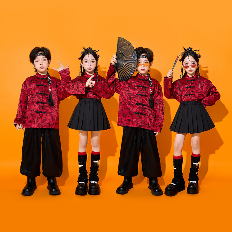 儿童中国风元旦合唱演出服古风