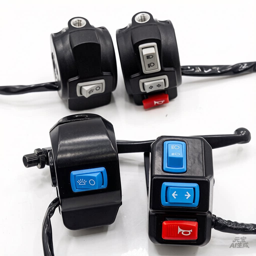 电动三轮车把座开关总成 喇叭大灯转向全铝太子刹车手柄 开关组合