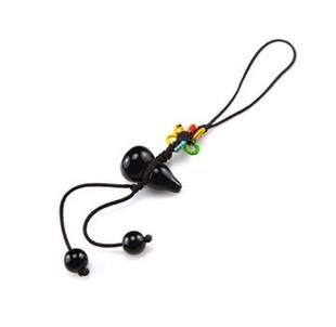 天然水晶黑耀石手机链黑耀石葫芦情侣手机挂手机饰品