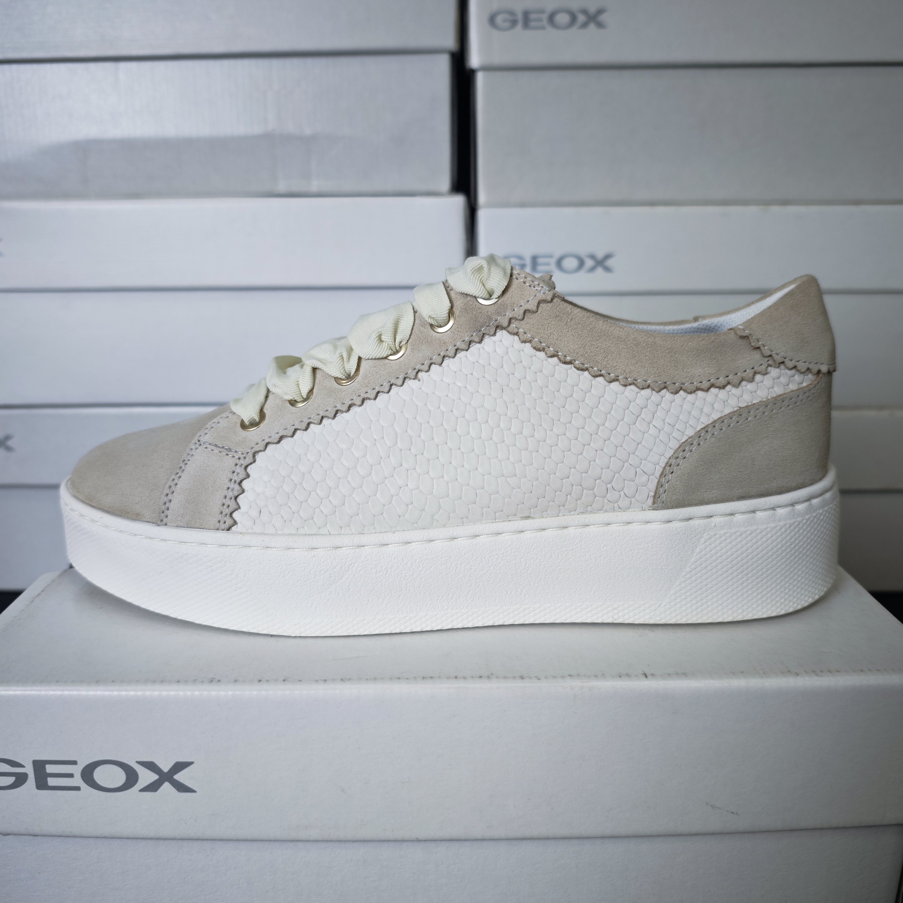 40码GEOX健乐士杰欧适女士牛皮革休闲板鞋 D25QXC C5KH6