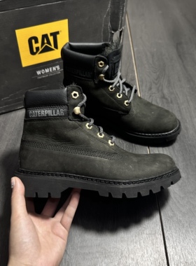 专柜撤柜 CAT女士油腊皮加绒休闲靴子P310994 微瑕