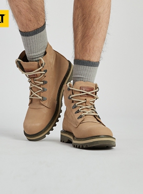 CAT卡特专柜撤柜皮靴美式工装靴户外男鞋大黄靴高帮马丁靴P110413