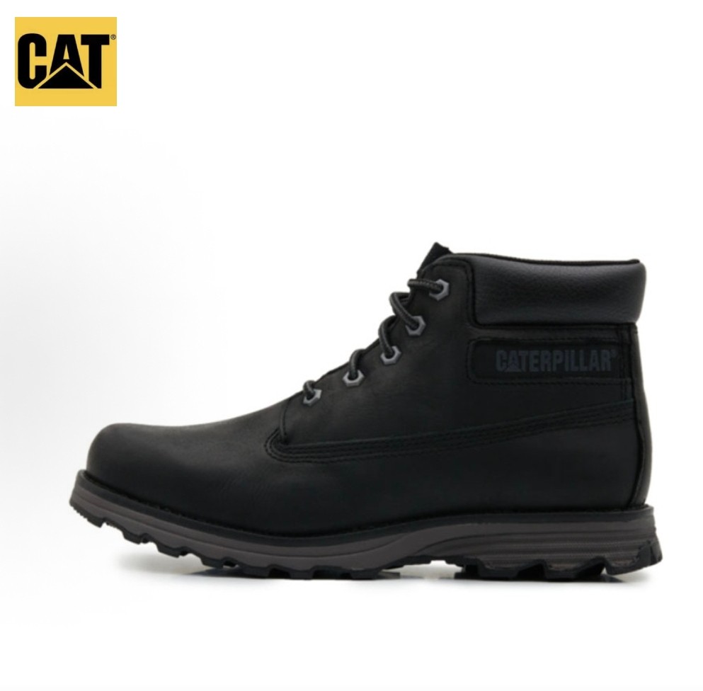 42码CAT卡特专柜男女同款头层牛皮防圆头系带靴子p717822无原盒