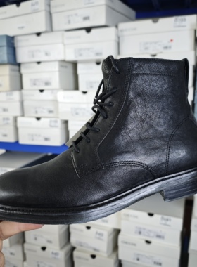 GEOX健乐士男士加绒羊皮皮靴切尔西靴U36F7B C9999