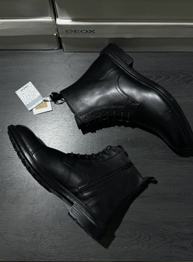 专柜撤柜GEOX健乐士/杰欧适 男士高帮休闲靴马丁靴U26CGD C9999