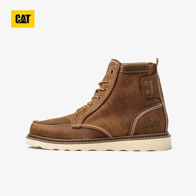 卡特CAT头层牛皮工装靴2021年