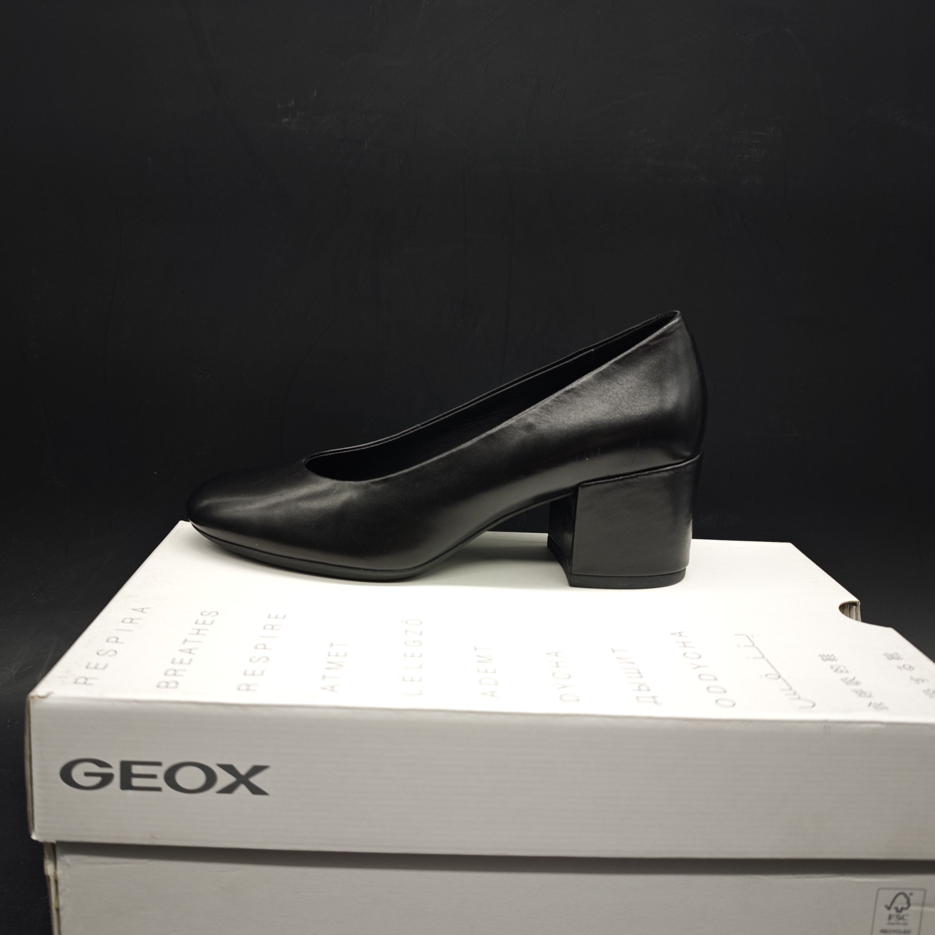 GEOX 健乐士女鞋高跟鞋黑色牛皮透气逛街复古 D26TWA C9999,女鞋,深口单鞋,淘宝优惠券,粉丝福利购,淘宝优惠卷