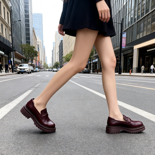 C7011 D36HRA GEOX健乐士杰欧适女士牛皮革一脚蹬皮鞋 乐福鞋