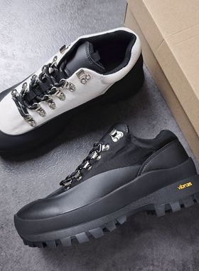 男士户外低帮徒步防水登山鞋 橡胶大底厚实 gorpcore潮流透气休闲