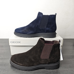 GEOX健乐士专柜撤柜蓝气球底男款 切尔西靴翻毛皮U16D1C