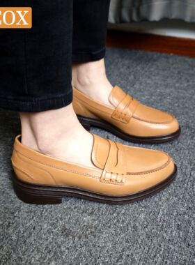 上海专柜撤柜GEOX健乐士杰欧适女鞋乐福鞋牛皮一脚蹬皮鞋D36TGF