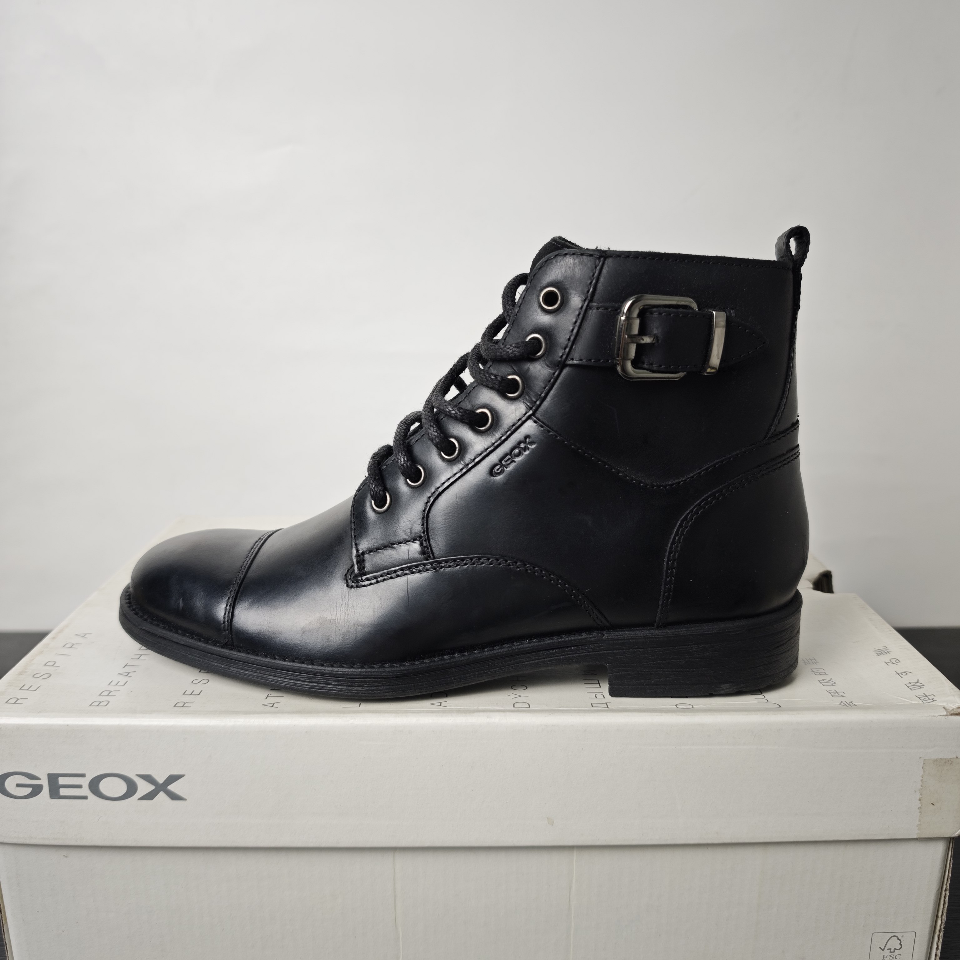 GEOX健乐士休闲男鞋牛皮马丁靴加绒加厚冬季棉鞋U16Y7A