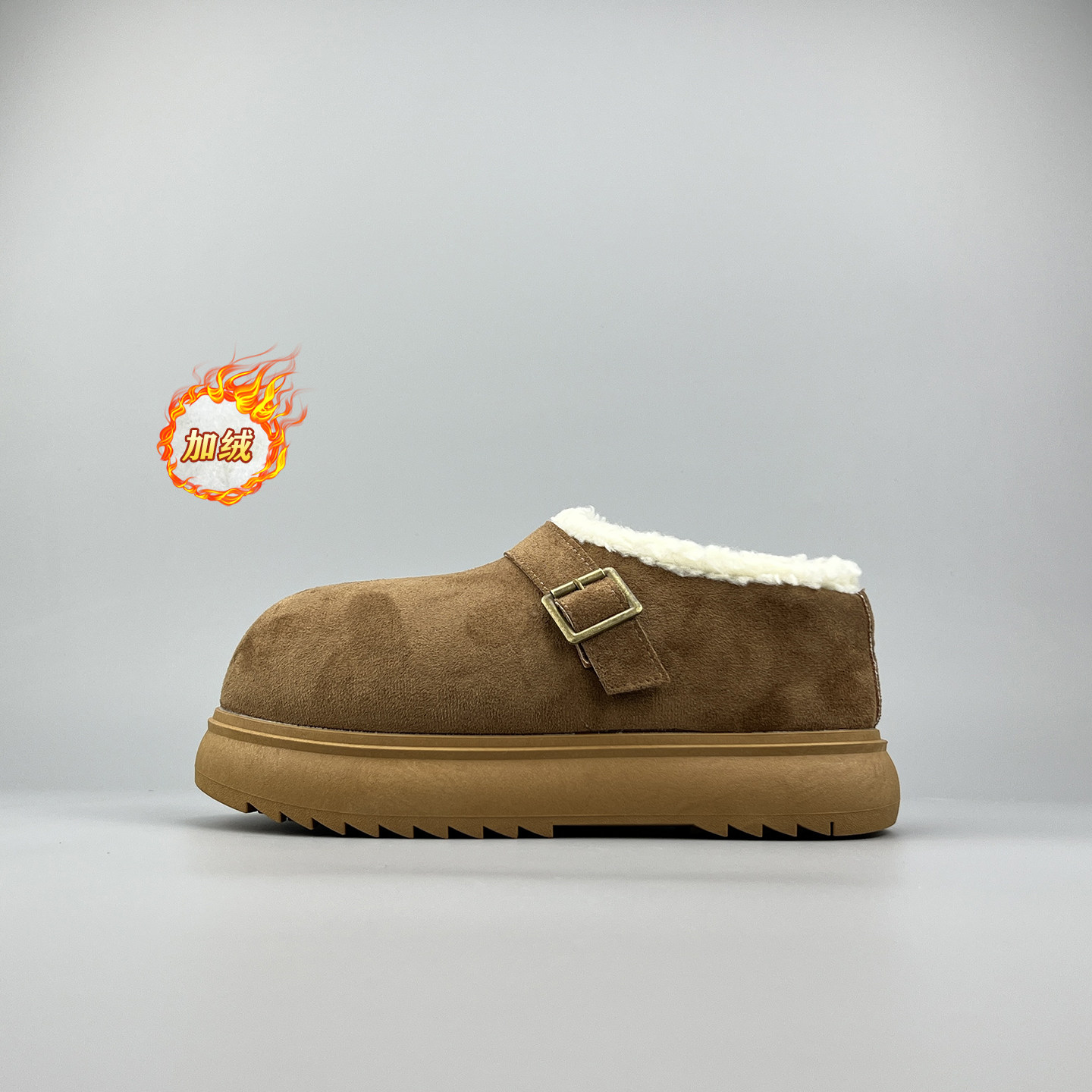 外贸加绒保暖厚底增高勃肯鞋男士复古户外大头雪地靴百搭东北棉鞋