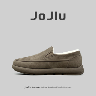 外贸欧美一脚蹬棉鞋加绒保暖面包鞋男士大码户外雪地休闲潮勃肯鞋