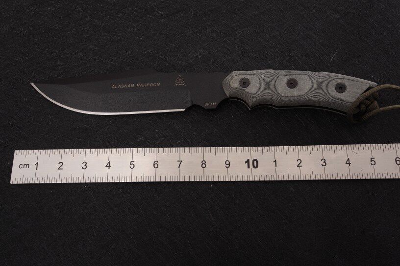 美国tops阿拉斯加捕鲸叉托普斯1095高碳钢米卡塔柄户外战术直刀