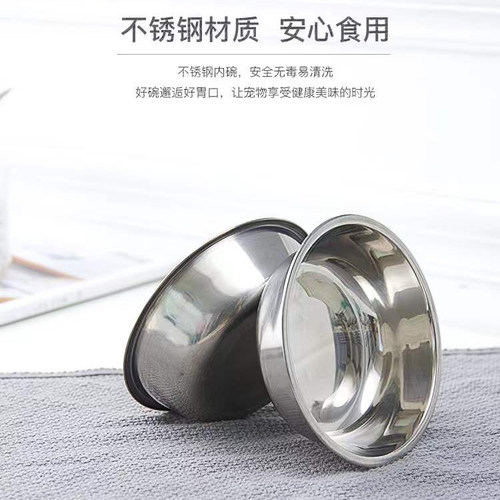 不锈钢宠物碗加大号防打翻