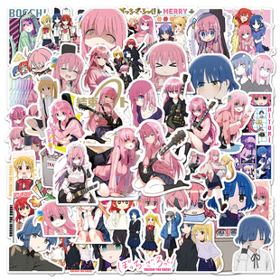 孤独摇滚贴纸二次元动漫装饰吉他手机壳电脑行李箱卡通小贴画防水