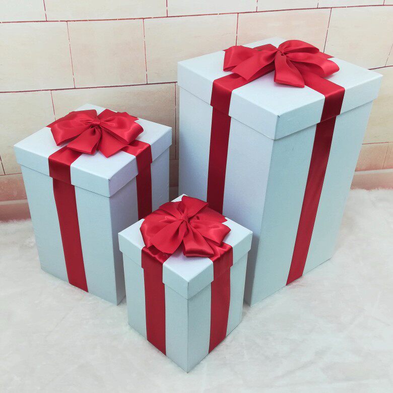 高档白色纸盒超大超高65cm正方形礼品盒生日礼物零食篮球包装空盒