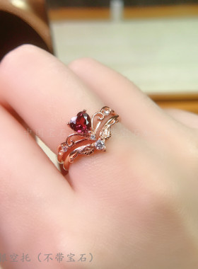 s925纯银戒指空托尾巴镁铝石榴石