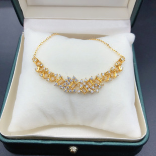 s925纯银吊坠 锁骨链空托 长方形3*4mm链牌 简单爪群镶托 银饰品