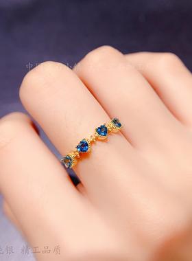 4粒石心形3*3mm戒指空托时尚简约