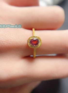 s925纯银椭圆形4*5mm戒指空托