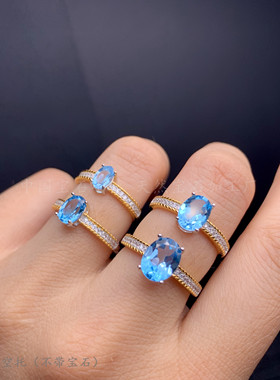 纯银椭圆形戒指空托重工