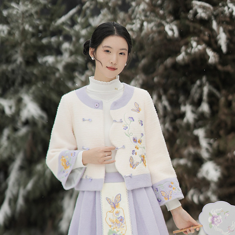 ATAR新中式国风盘扣呢料毛绒短上衣女冬装2025新款高级感毛呢外套,女装/女士精品,毛呢外套,淘宝优惠券,粉丝福利购,淘宝优惠卷