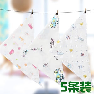 婴儿口水巾纯棉双按扣三角巾宝宝春季方头巾新生婴儿童围嘴兜夏