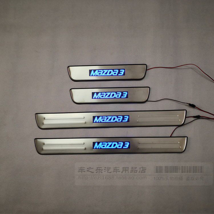 适用马自达3门槛条带灯迎宾踏板
