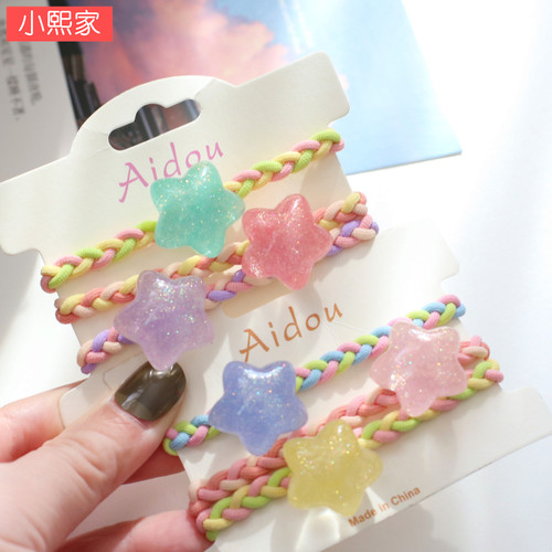 高弹力彩虹星星女孩耐用皮筋组合