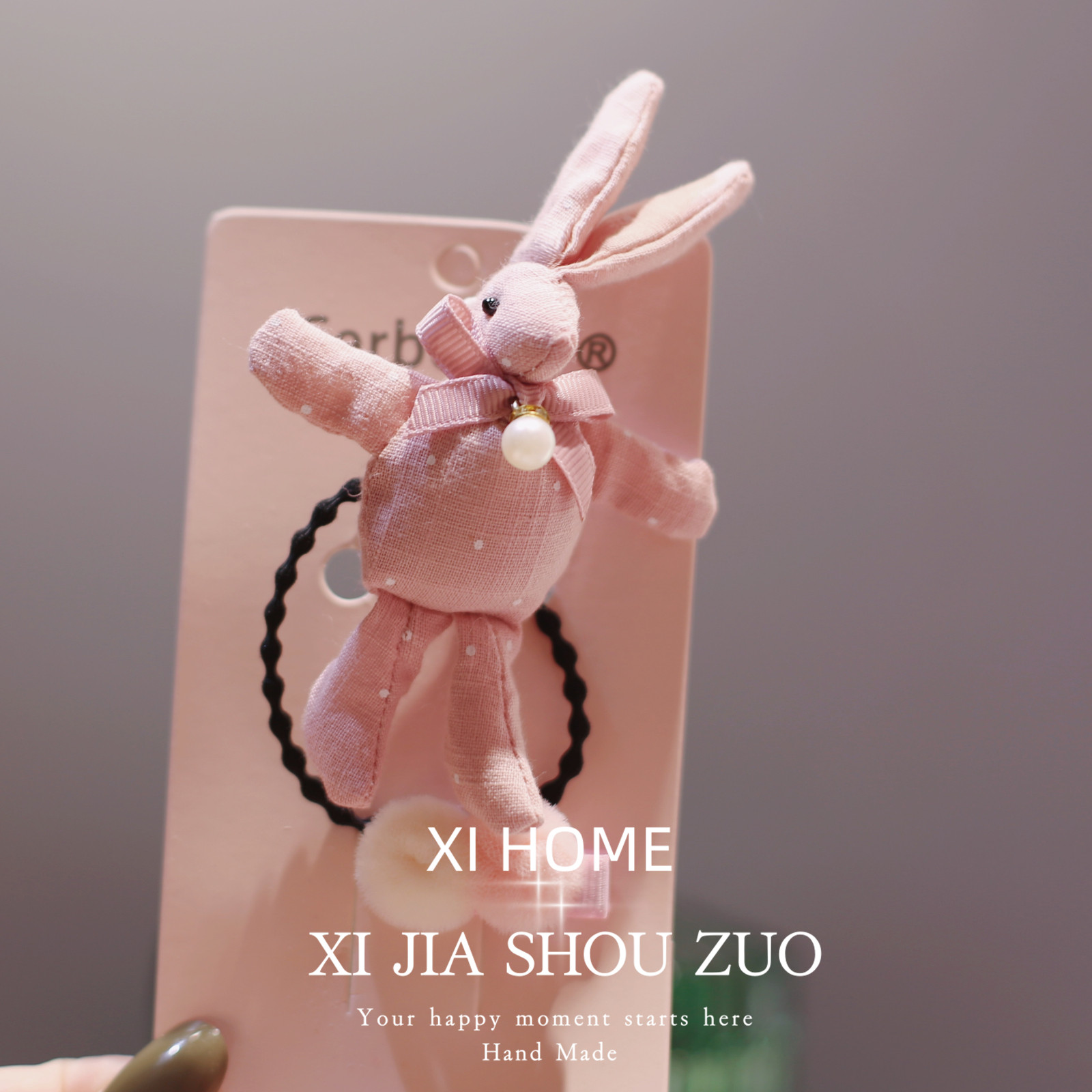 儿童小兔子皮筋公仔发夹头绳宝宝发卡发绳小学生玩偶发圈发饰女孩