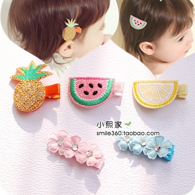 СÎõ¼Òº«¹ú½ø¿Ú¶ùͯ·¢ÊÎÆ· ÌðÃÀË®¹û»¨¶ä°²È«°ü²¼±¦±¦·¢¼Ð ·¢¿¨×Ó