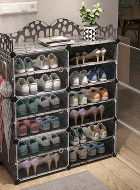 极简易鞋架子防尘收纳家用小型儿童门口鞋柜多层组拼装shoerack