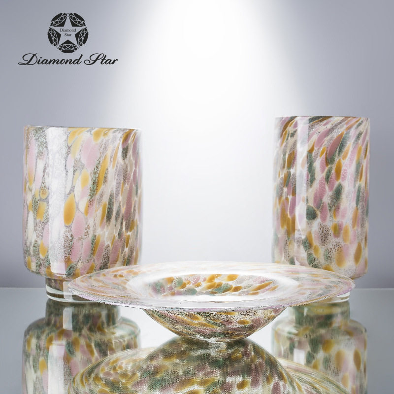 钻石星玻璃花瓶创意炫彩感插花瓶果盘套装家居摆件花瓶,家居饰品,装饰摆件,淘宝优惠券,粉丝福利购,淘宝优惠卷