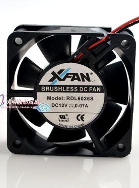 全新 XINRUILIAN 6015 RDL6025S DC12V 0.07A 6cm 双滚珠散热风扇