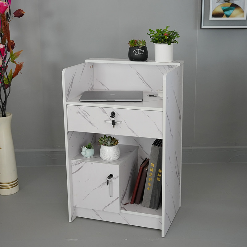 移动带轮子收银台店铺小型简约现代服装店美甲理发吧台柜台柜子小