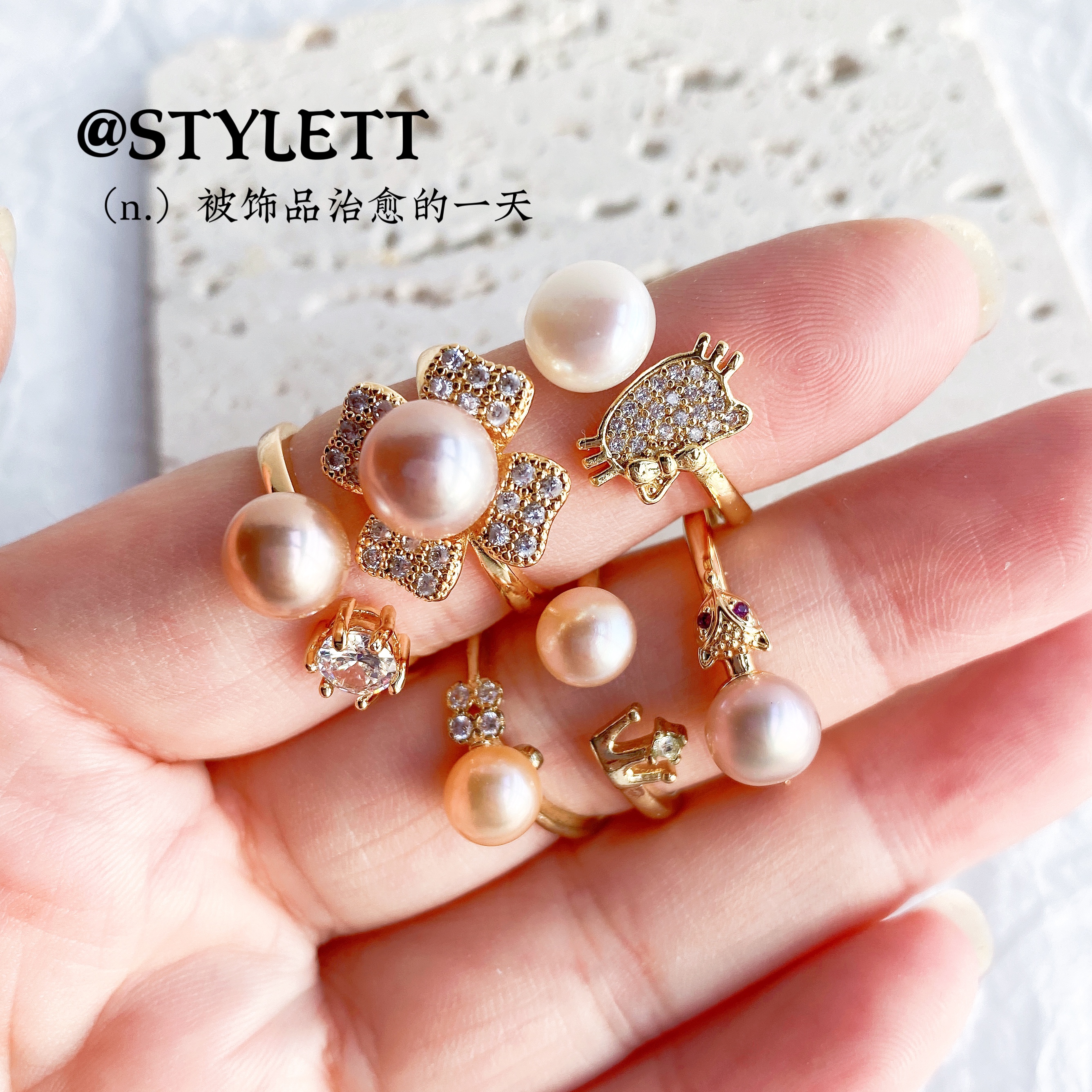 女14K包金淑女开口可调节戒指